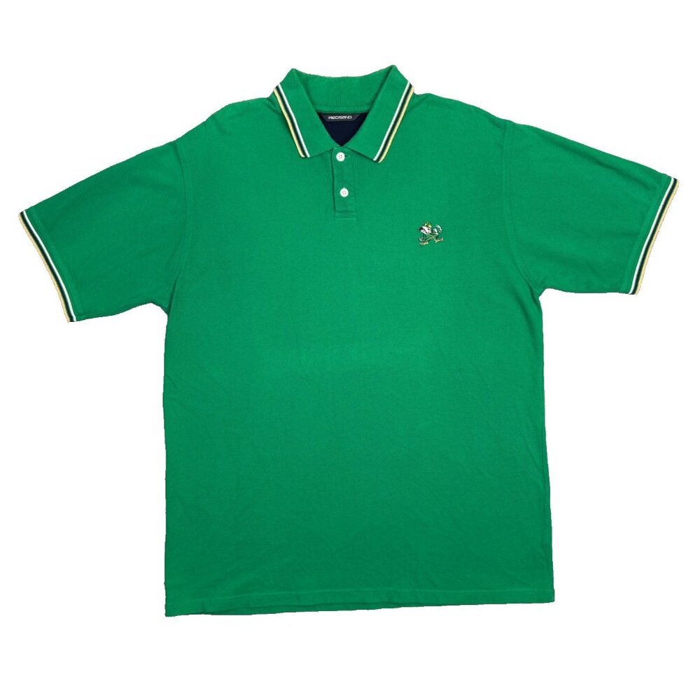 Notre Dame Polo Shirt Mens XL Green Redsand Vintage Y2K University